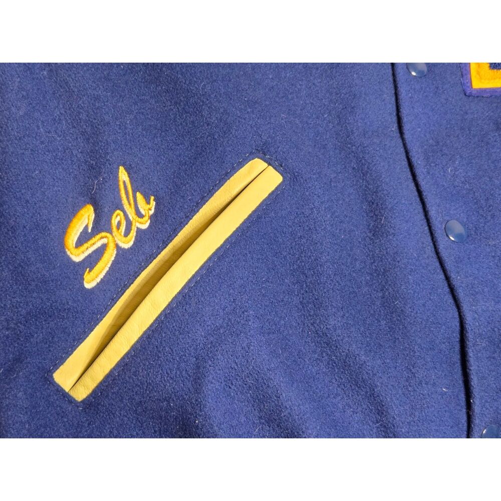 Game Sportswear Varsity Jacket 2004 Wool Leather USA Made Men's Size XL Blue - Picture 9 of 9